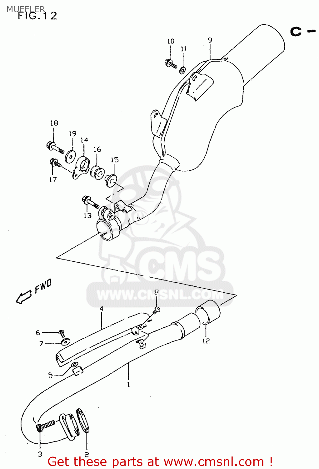 MUFFLER DR350SE 1996 (T)