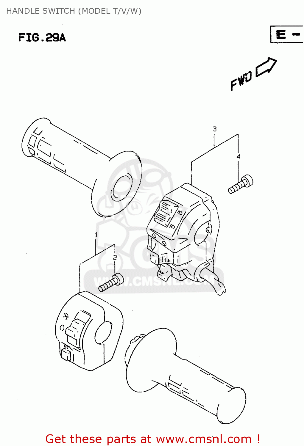 HANDLE SWITCH (MODEL T/V/W) DR350SE 1996 (T)