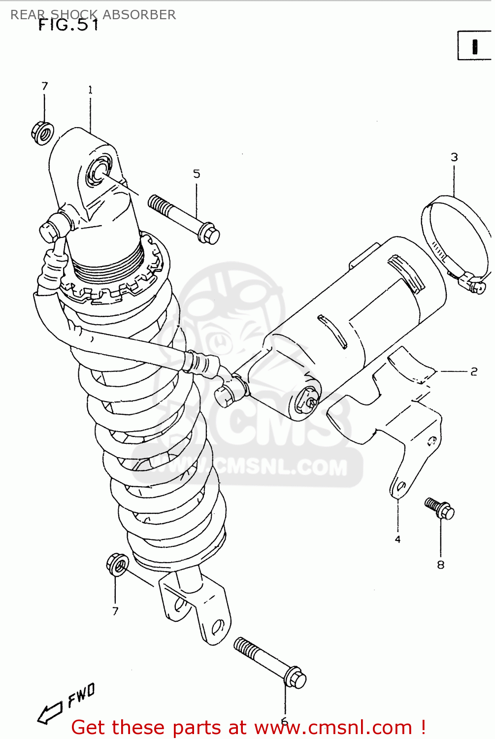 REAR SHOCK ABSORBER DR350SE 1996 (T)