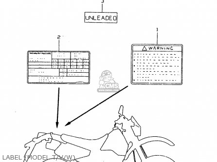 LABEL (MODEL T/V/W) - DR350SE 1996 (T)