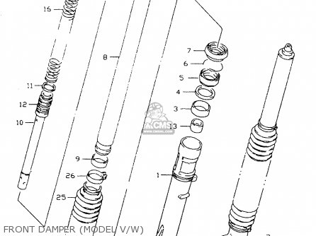 FRONT DAMPER (MODEL V/W) - DR350SE 1996 (T)