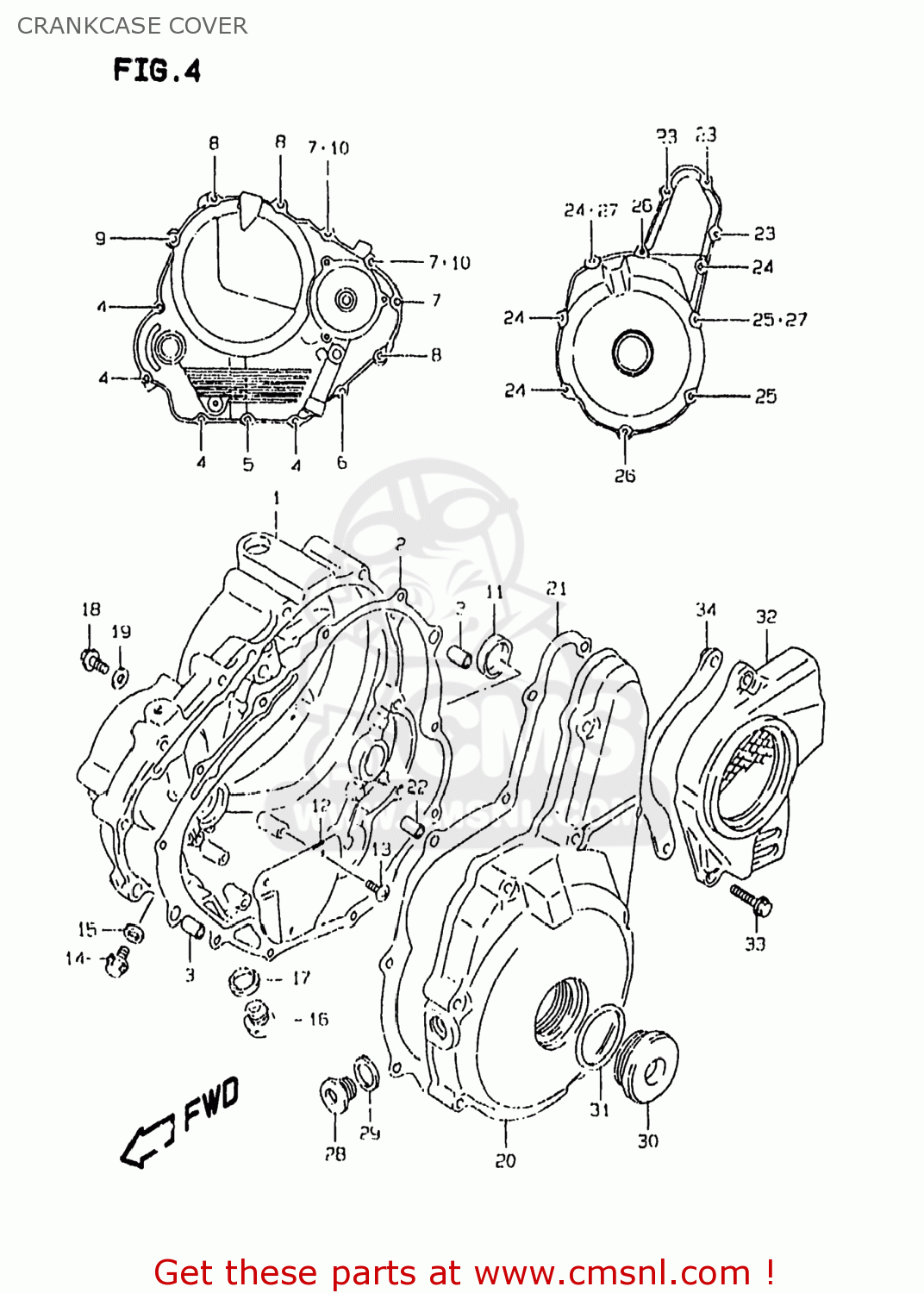 CRANKCASE COVER DR350SE 1997 (V) USA (E03)