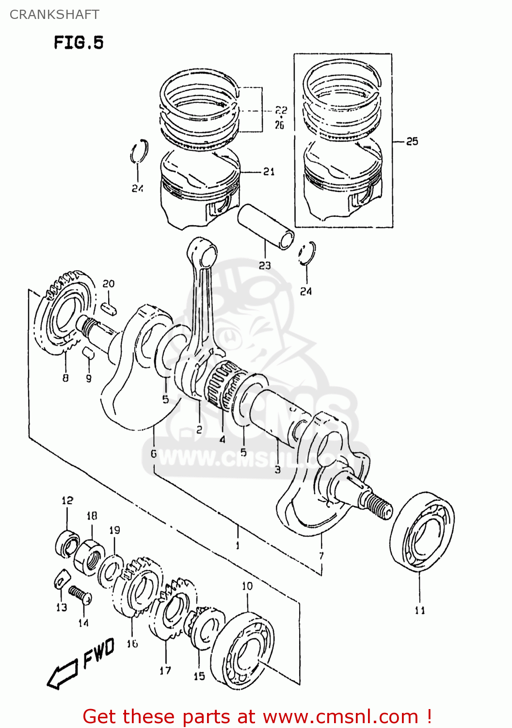 CRANKSHAFT DR350SE 1997 (V) USA (E03)