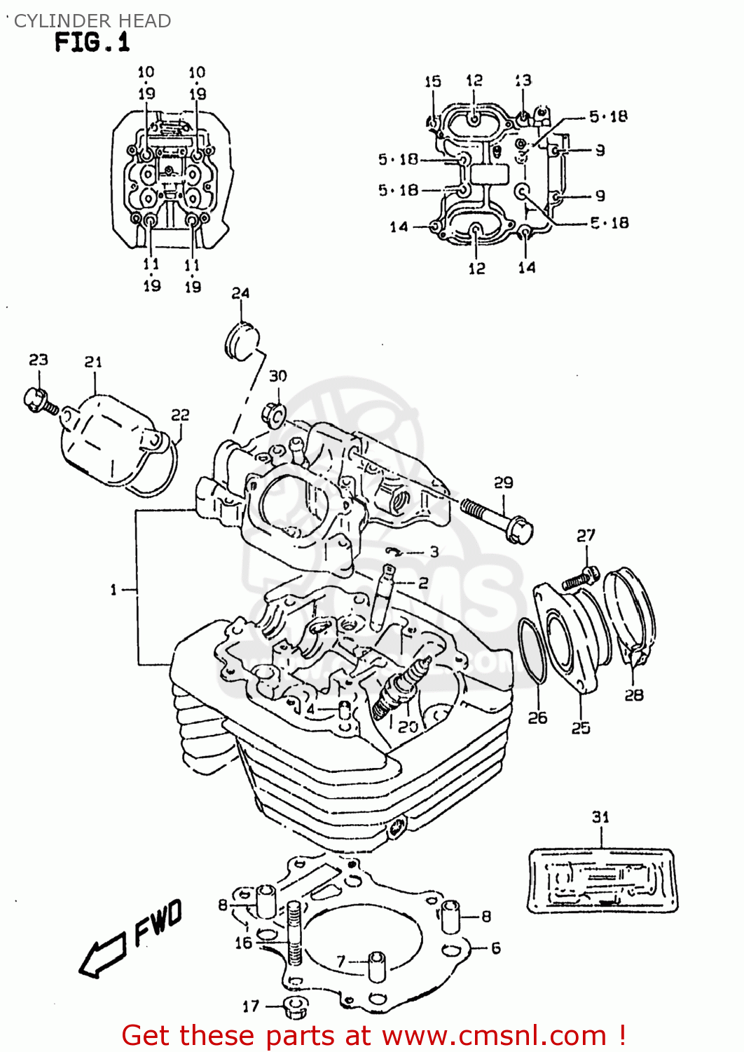 CYLINDER HEAD DR350SE 1997 (V) USA (E03)