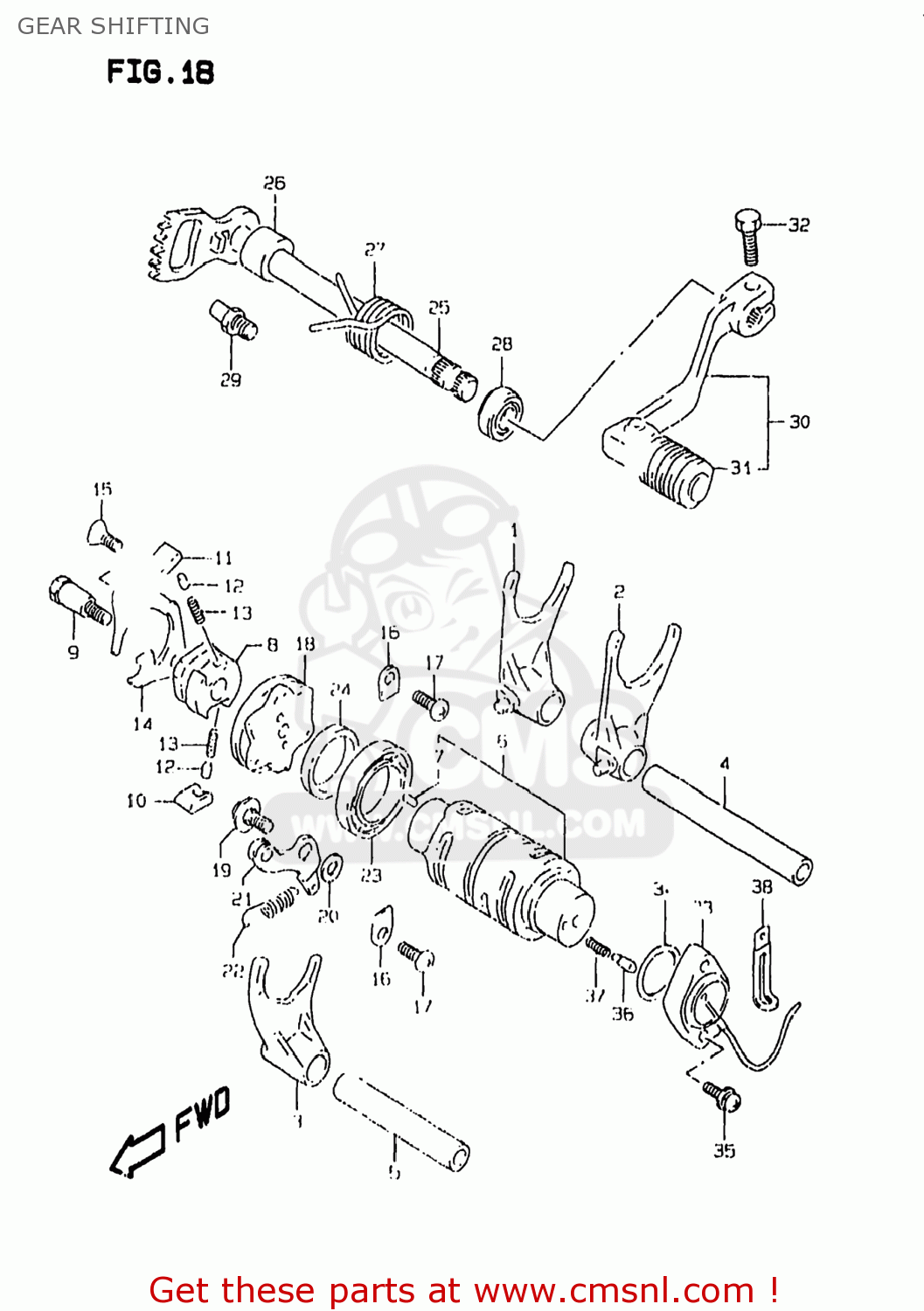 GEAR SHIFTING DR350SE 1997 (V) USA (E03)