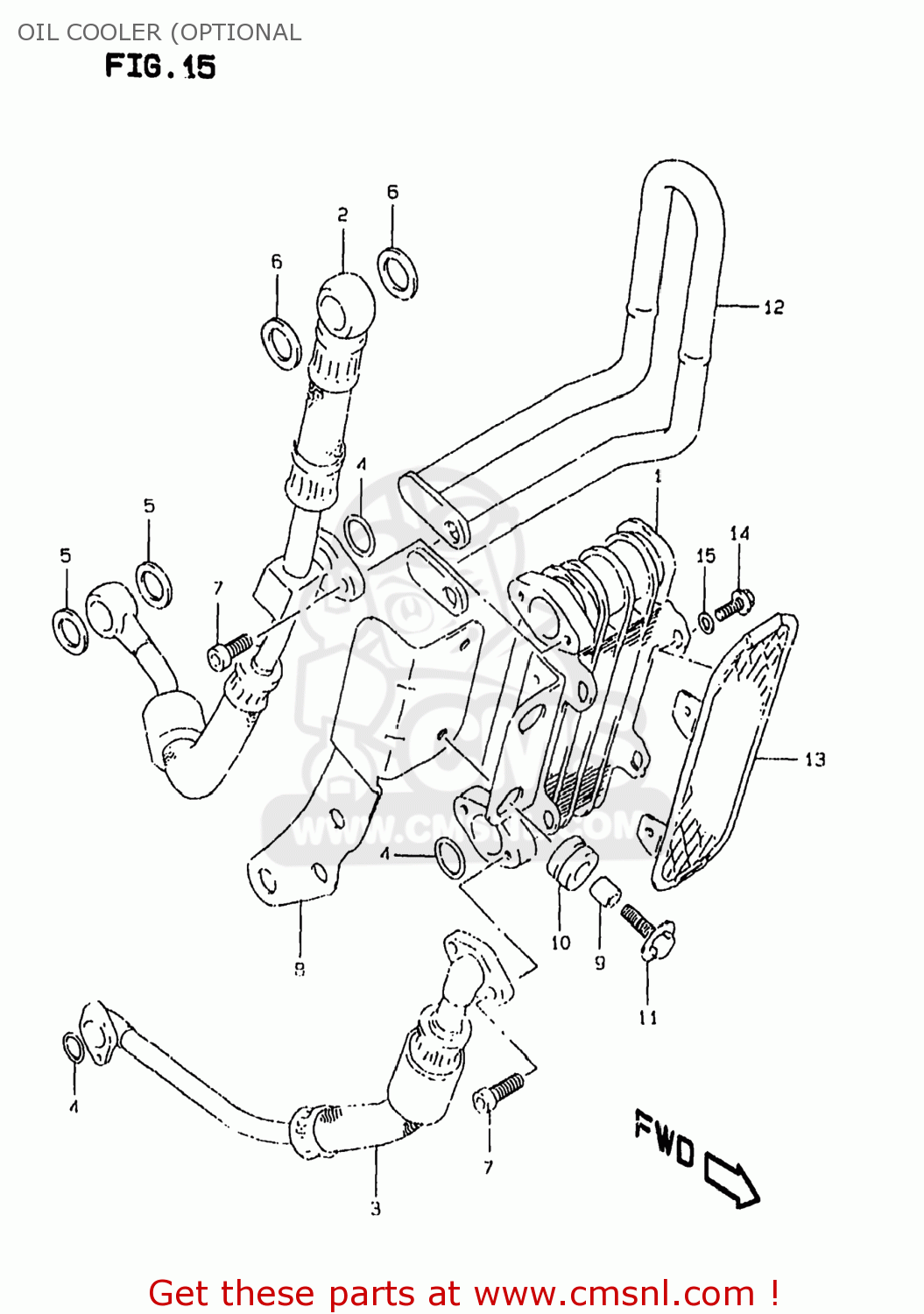 OIL COOLER (OPTIONAL DR350SE 1997 (V) USA (E03)