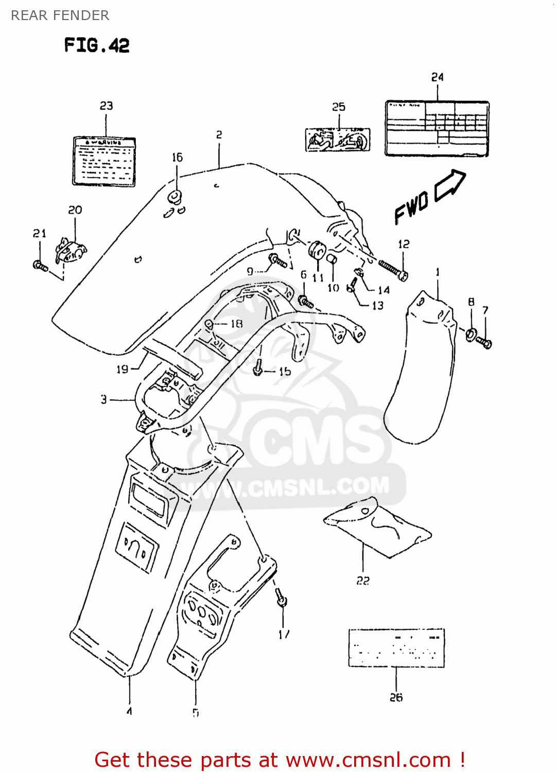 REAR FENDER DR350SE 1997 (V) USA (E03)