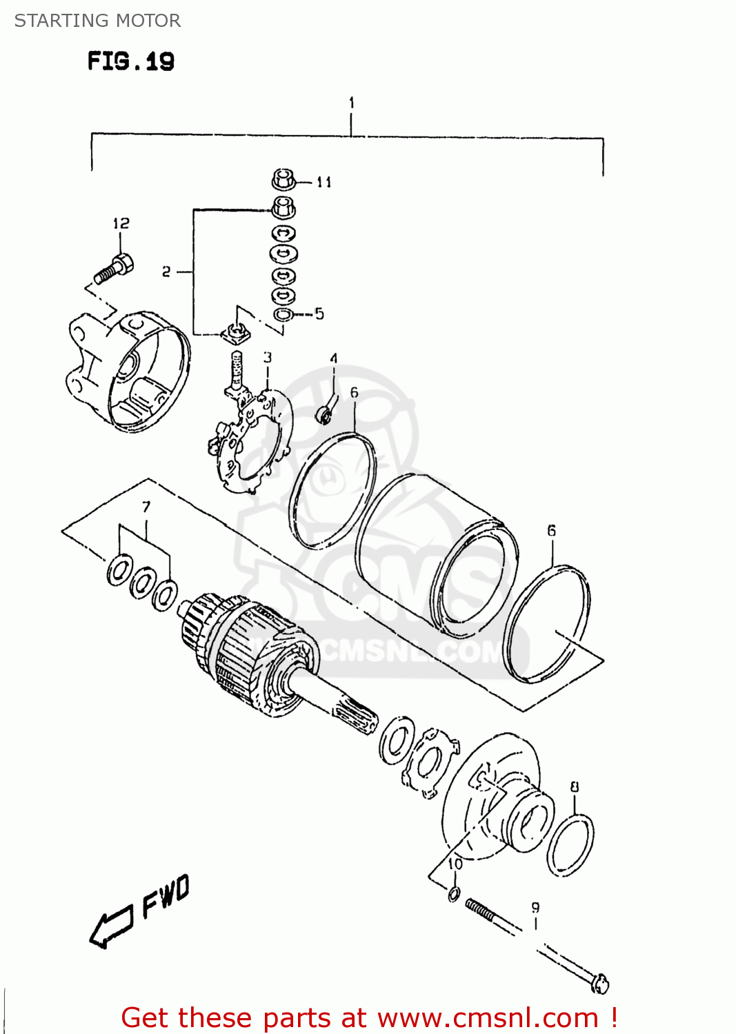 STARTING MOTOR DR350SE 1997 (V) USA (E03)