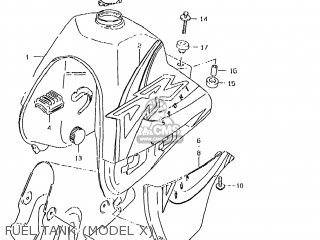 FUEL TANK (MODEL X) - DR350SE 1997 (V) USA (E03)