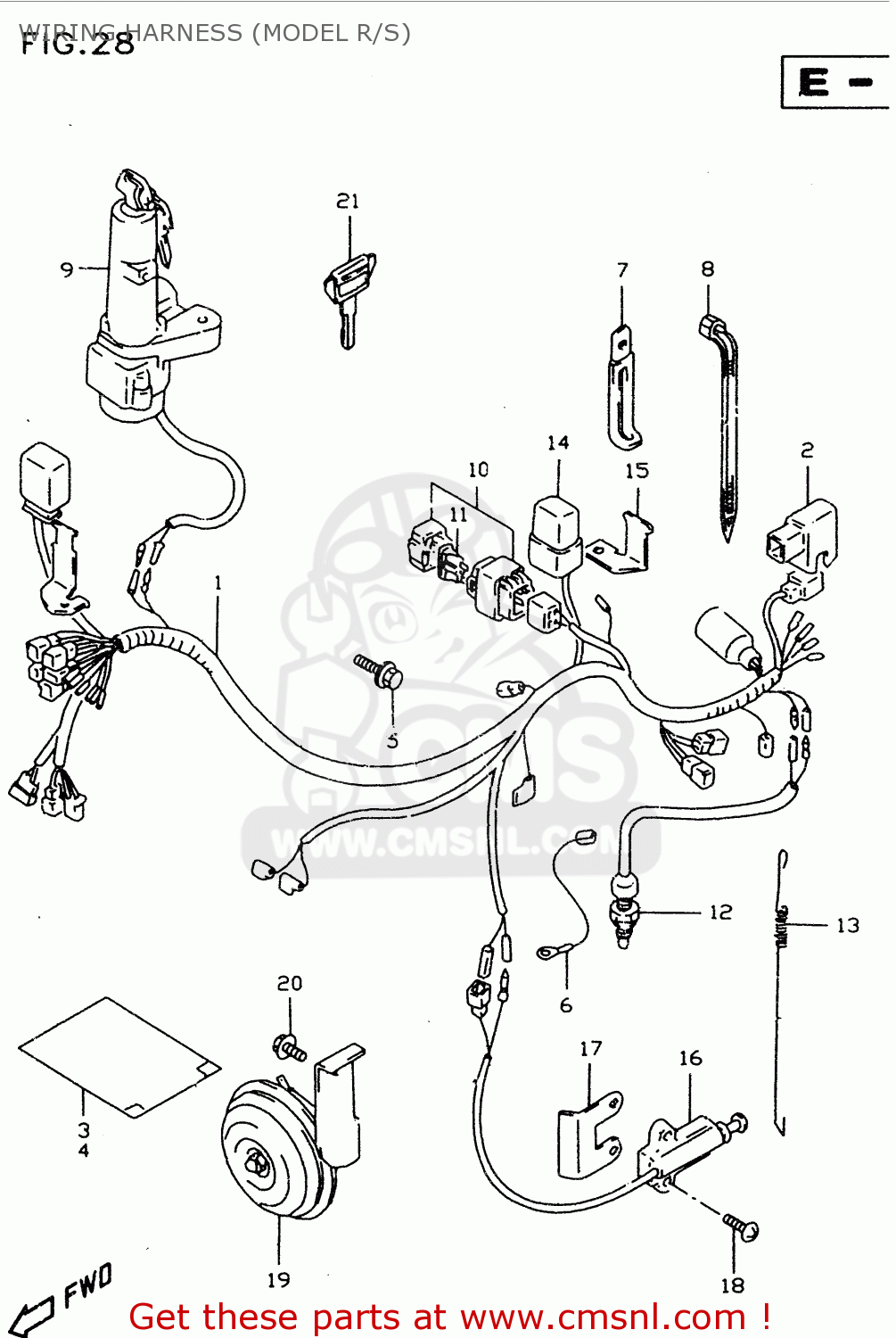 Suzuki DR350SE 1997 (V) WIRING HARNESS (MODEL R/S) - buy ... aprilia rs 125 wiring diagram 