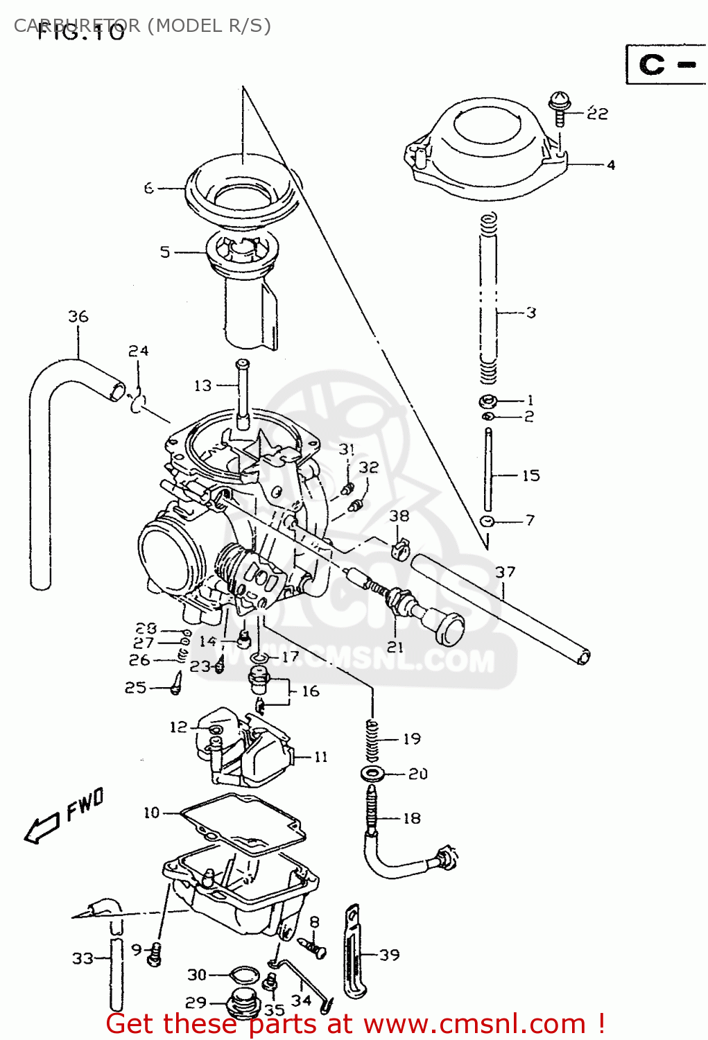 CARBURETOR (MODEL R/S) DR350SE 1997 (V)