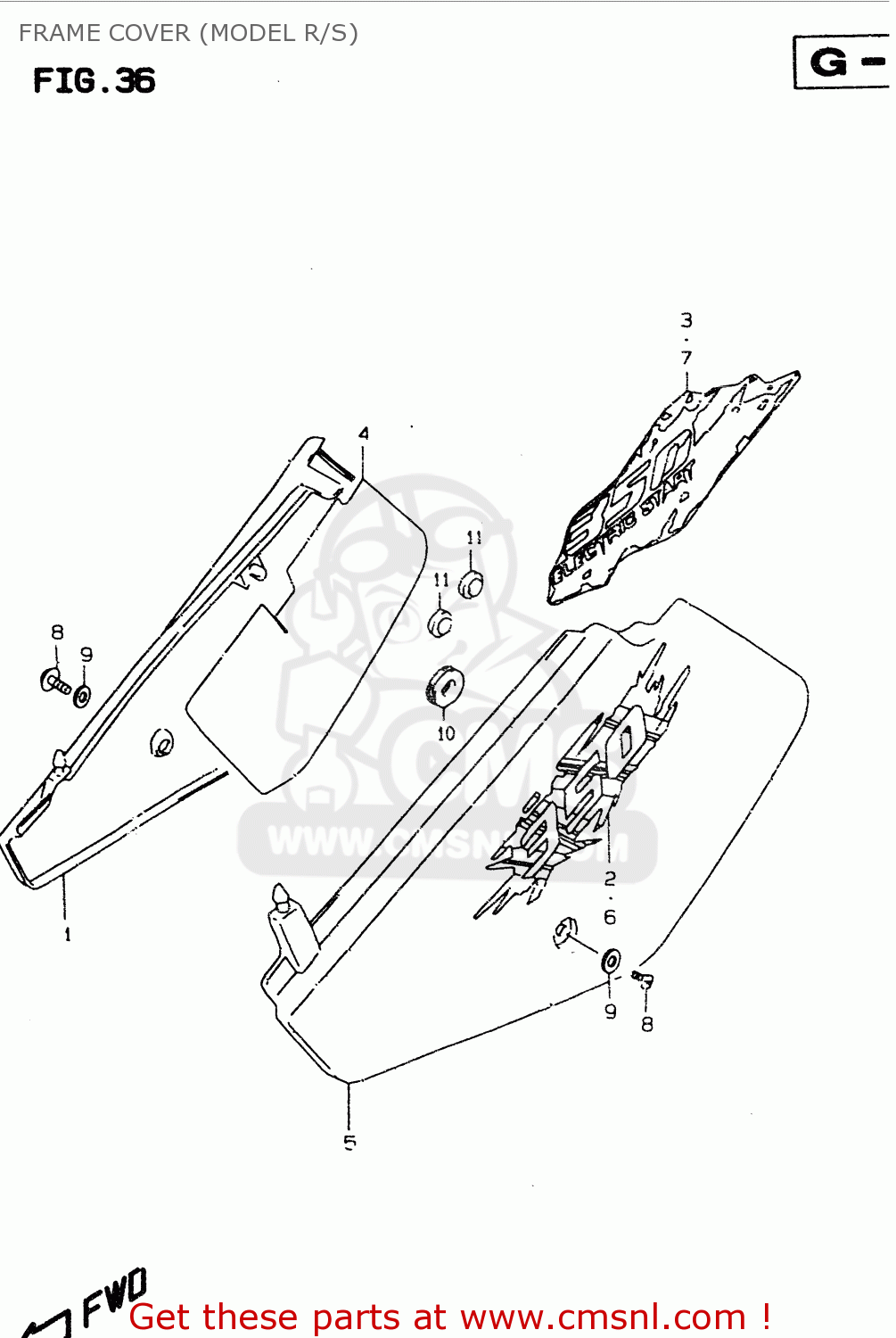 FRAME COVER (MODEL R/S) DR350SE 1997 (V)