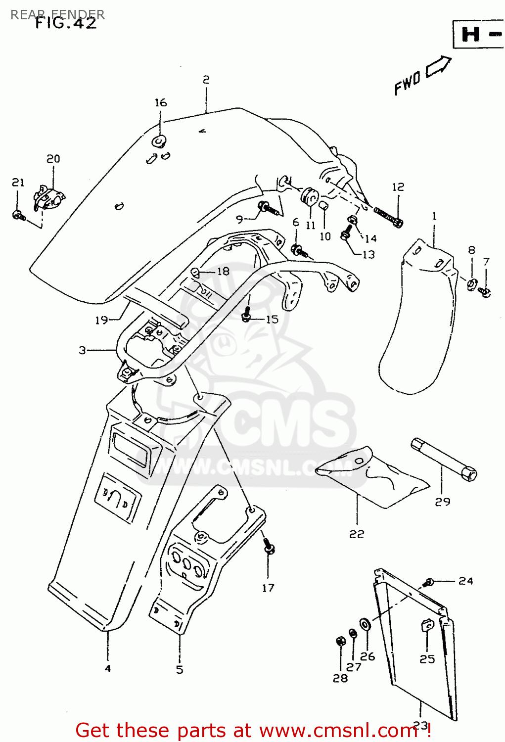 REAR FENDER DR350SE 1997 (V)