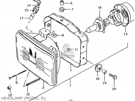 HEADLAMP (MODEL R) - DR350SE 1997 (V)