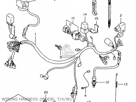 WIRING HARNESS (MODEL T/V/W) - DR350SE 1997 (V)