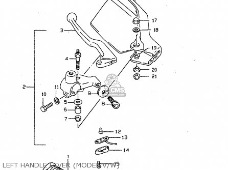 LEFT HANDLE LEVER (MODEL V/W) - DR350SE 1997 (V)