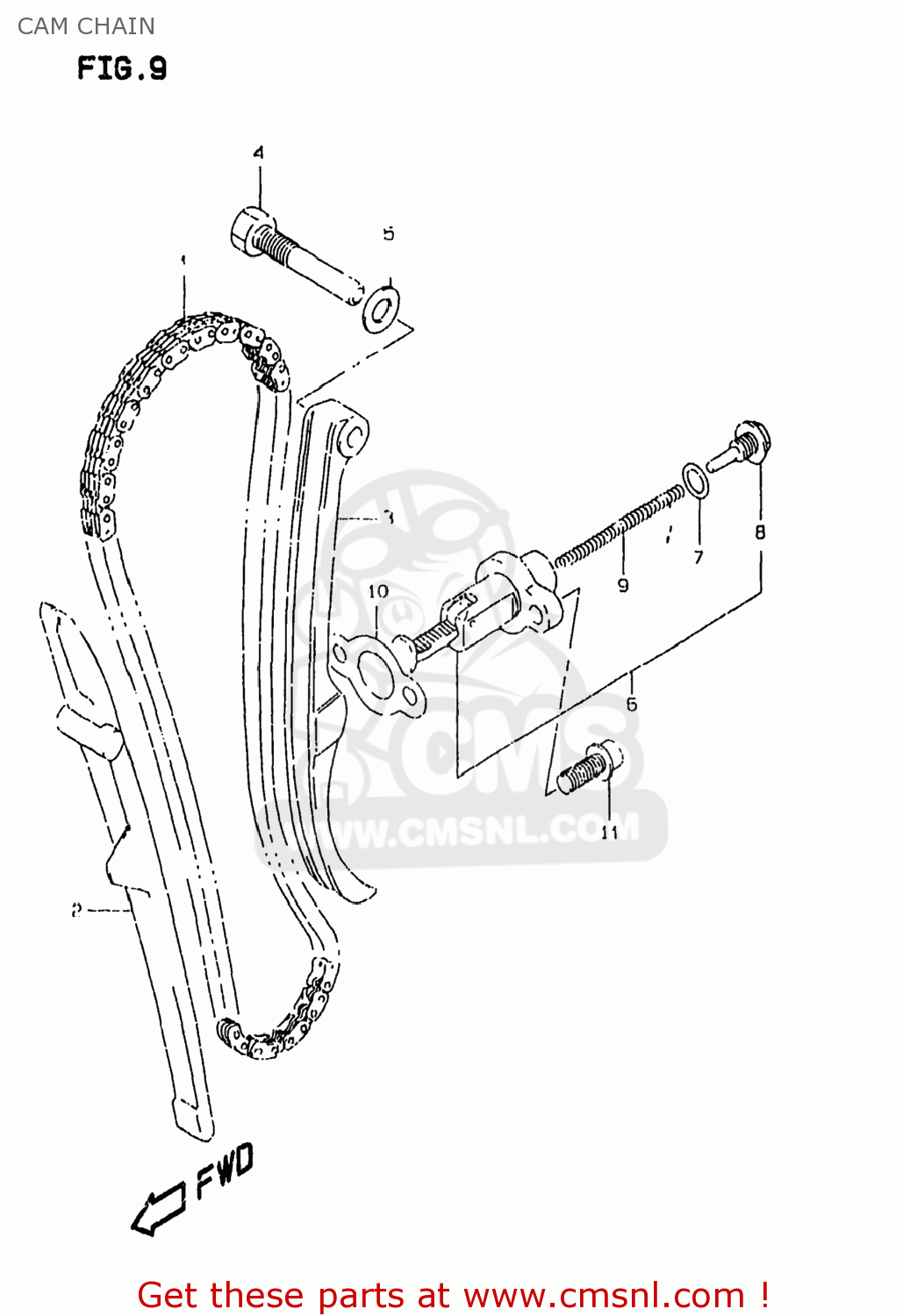 CAM CHAIN DR350SE 1998 (W) USA (E03)