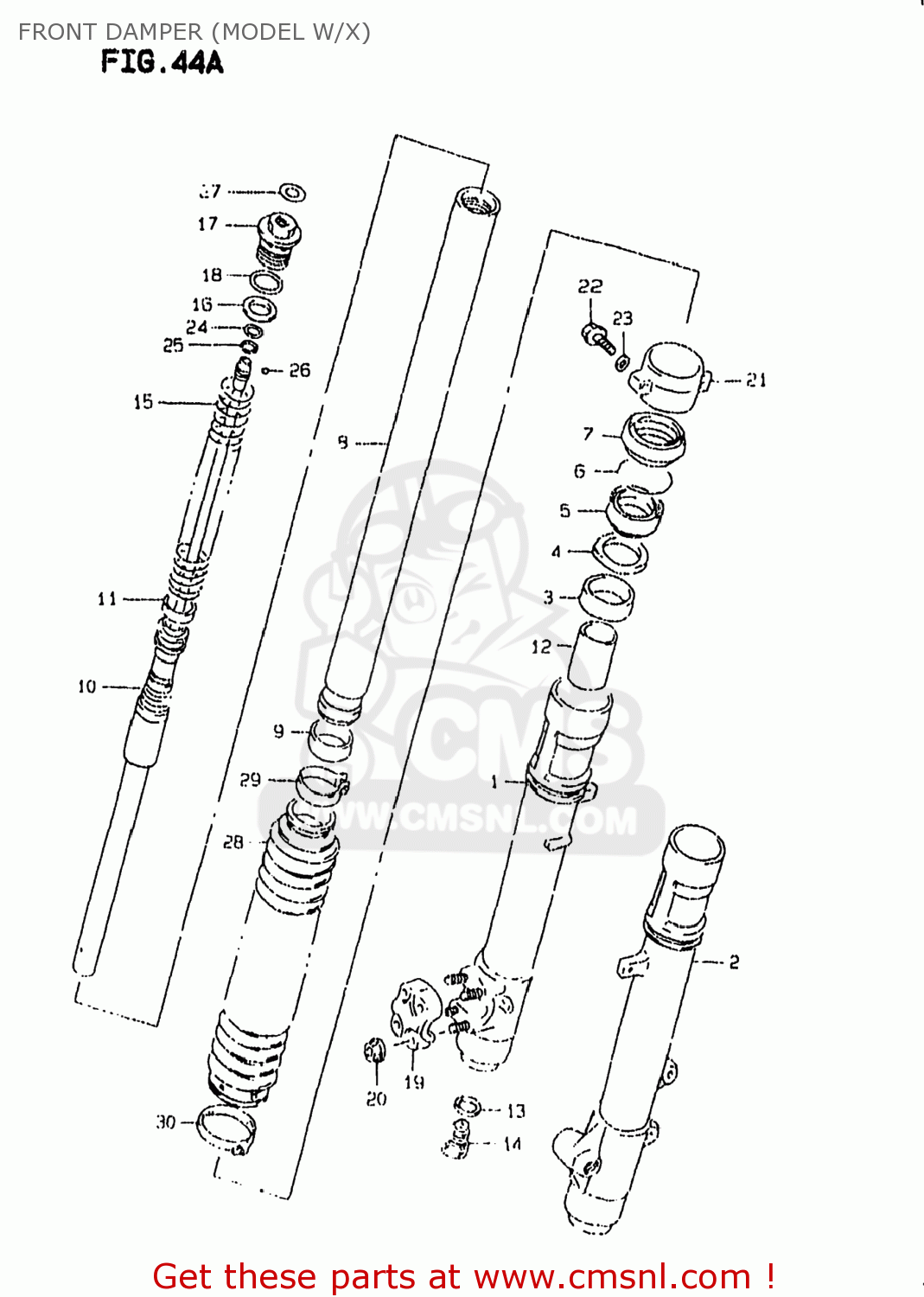 FRONT DAMPER (MODEL W/X) DR350SE 1998 (W) USA (E03)