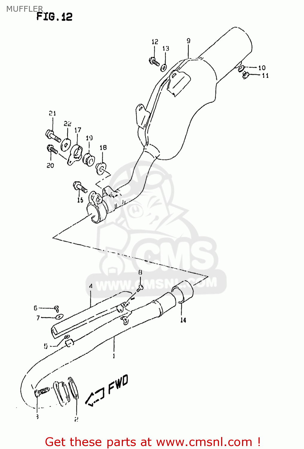 MUFFLER DR350SE 1998 (W) USA (E03)