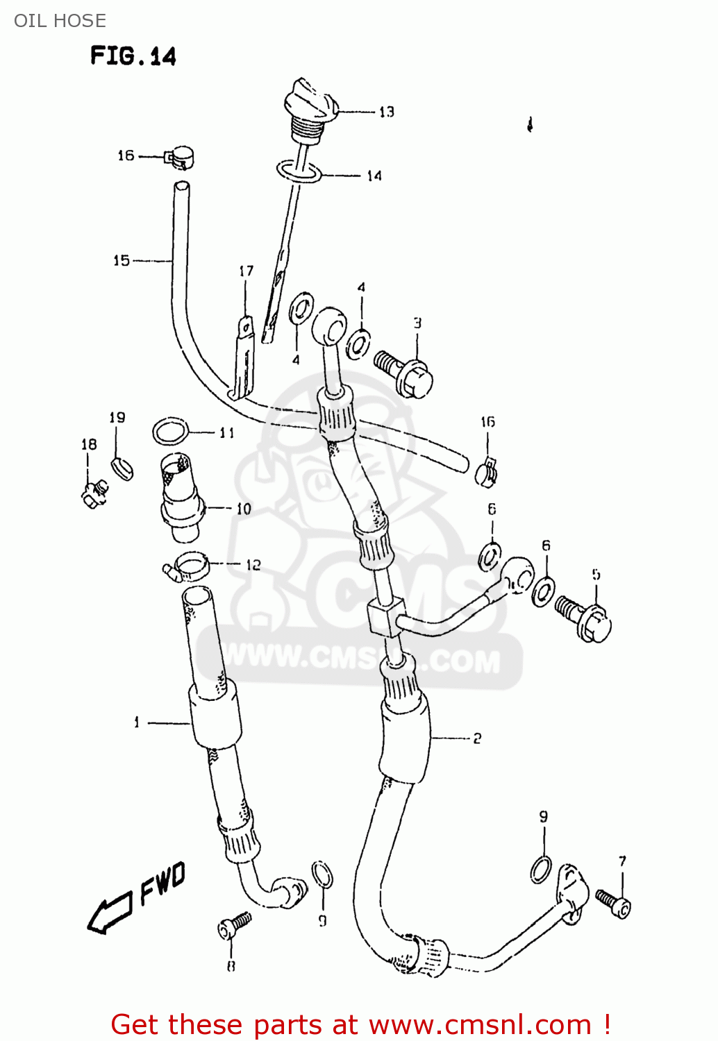 OIL HOSE DR350SE 1998 (W) USA (E03)