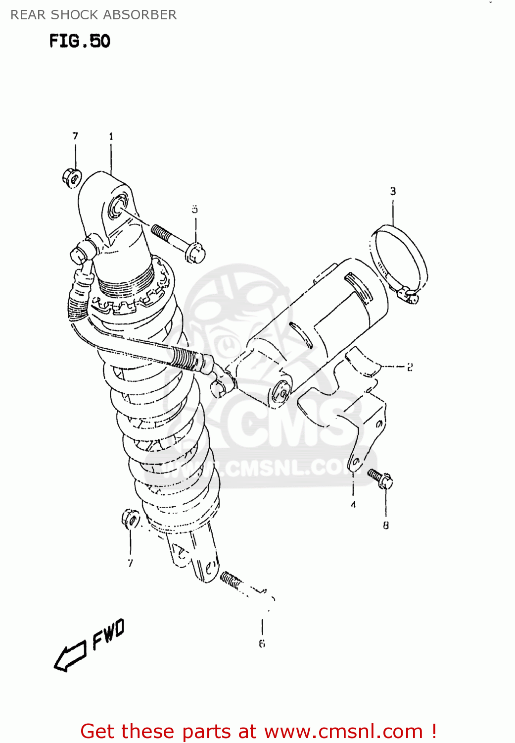 REAR SHOCK ABSORBER DR350SE 1998 (W) USA (E03)