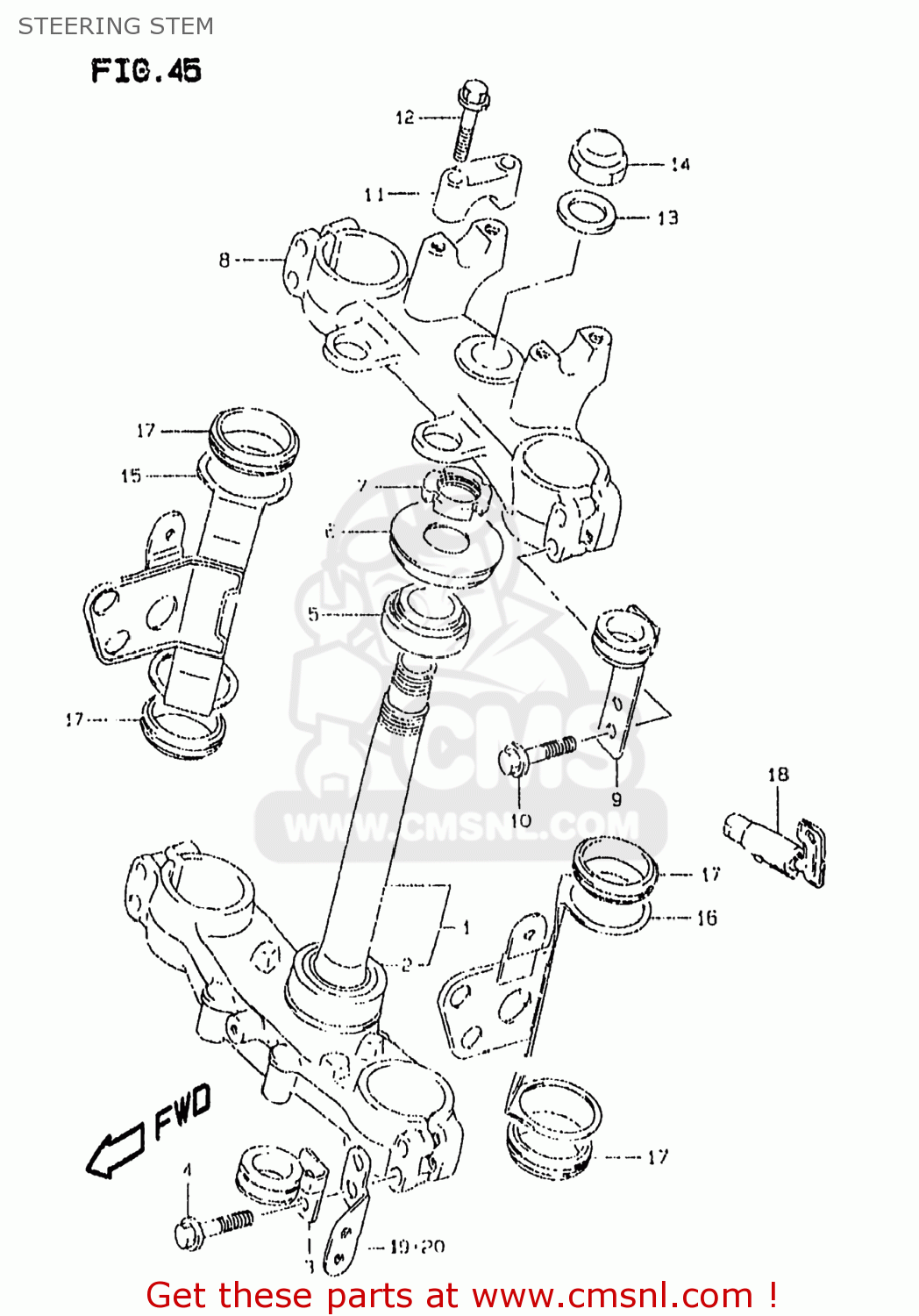 STEERING STEM DR350SE 1998 (W) USA (E03)