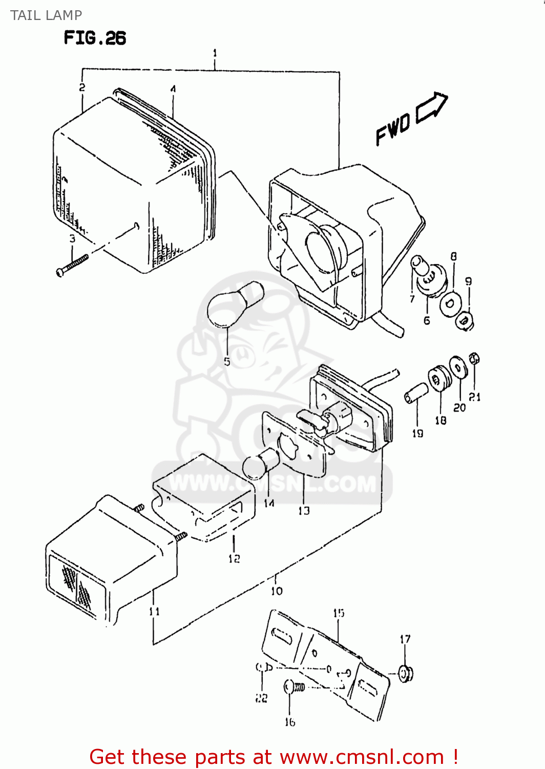 TAIL LAMP DR350SE 1998 (W) USA (E03)
