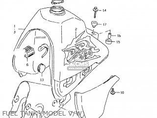 FUEL TANK (MODEL V/W) - DR350SE 1998 (W) USA (E03)