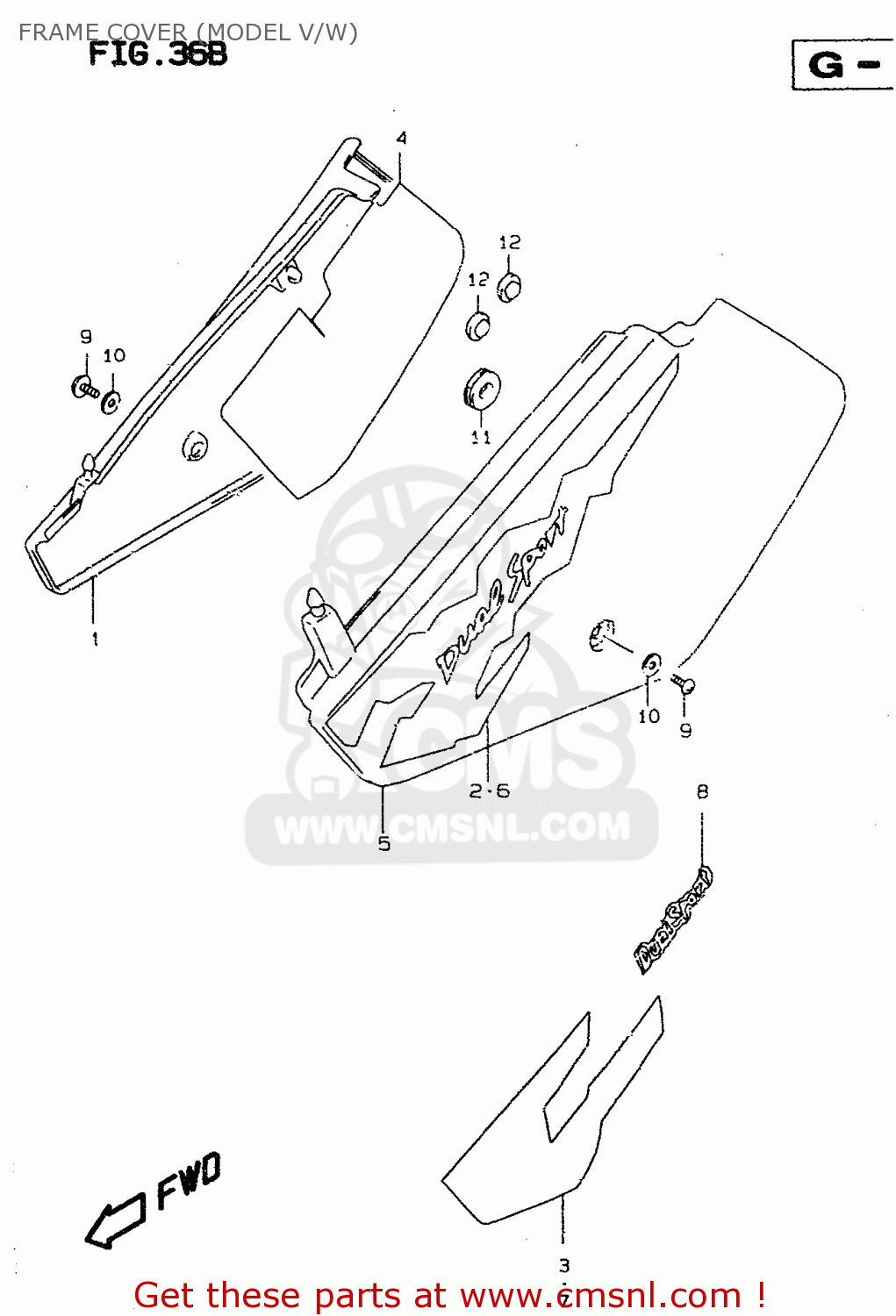 FRAME COVER (MODEL V/W) DR350SE 1998 (W)