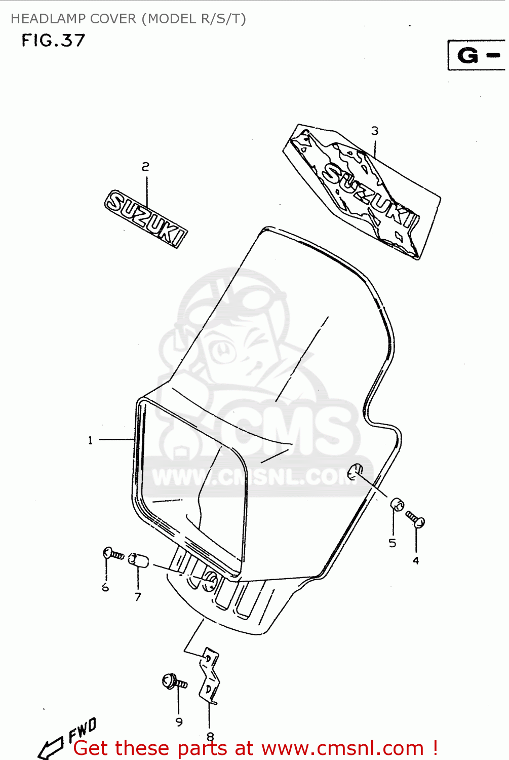 HEADLAMP COVER (MODEL R/S/T) DR350SE 1998 (W)