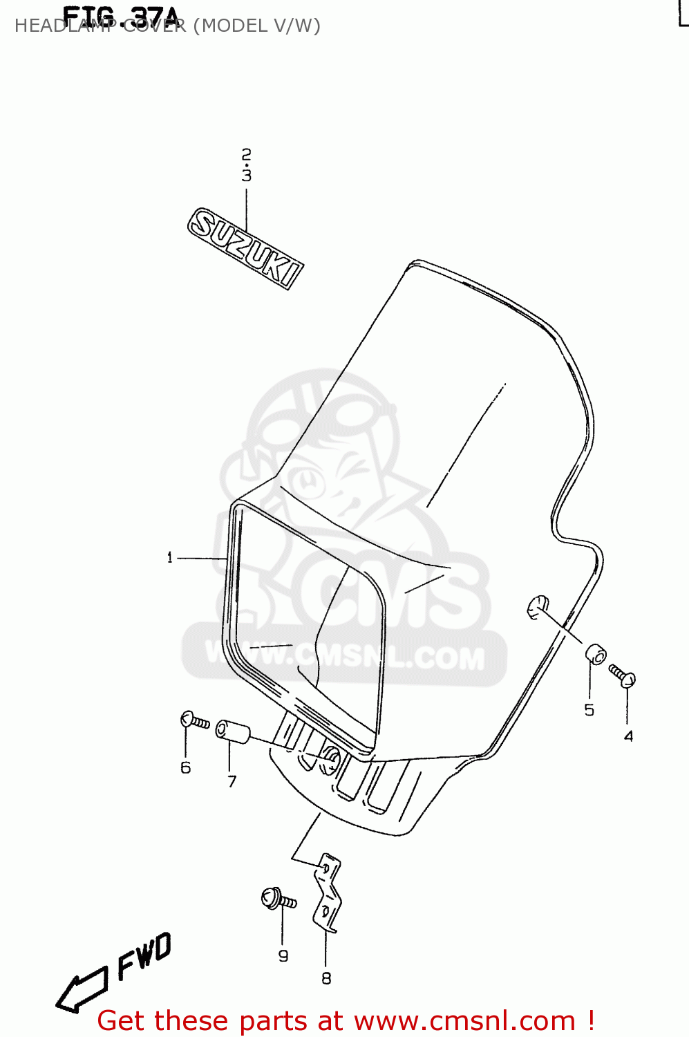 HEADLAMP COVER (MODEL V/W) DR350SE 1998 (W)