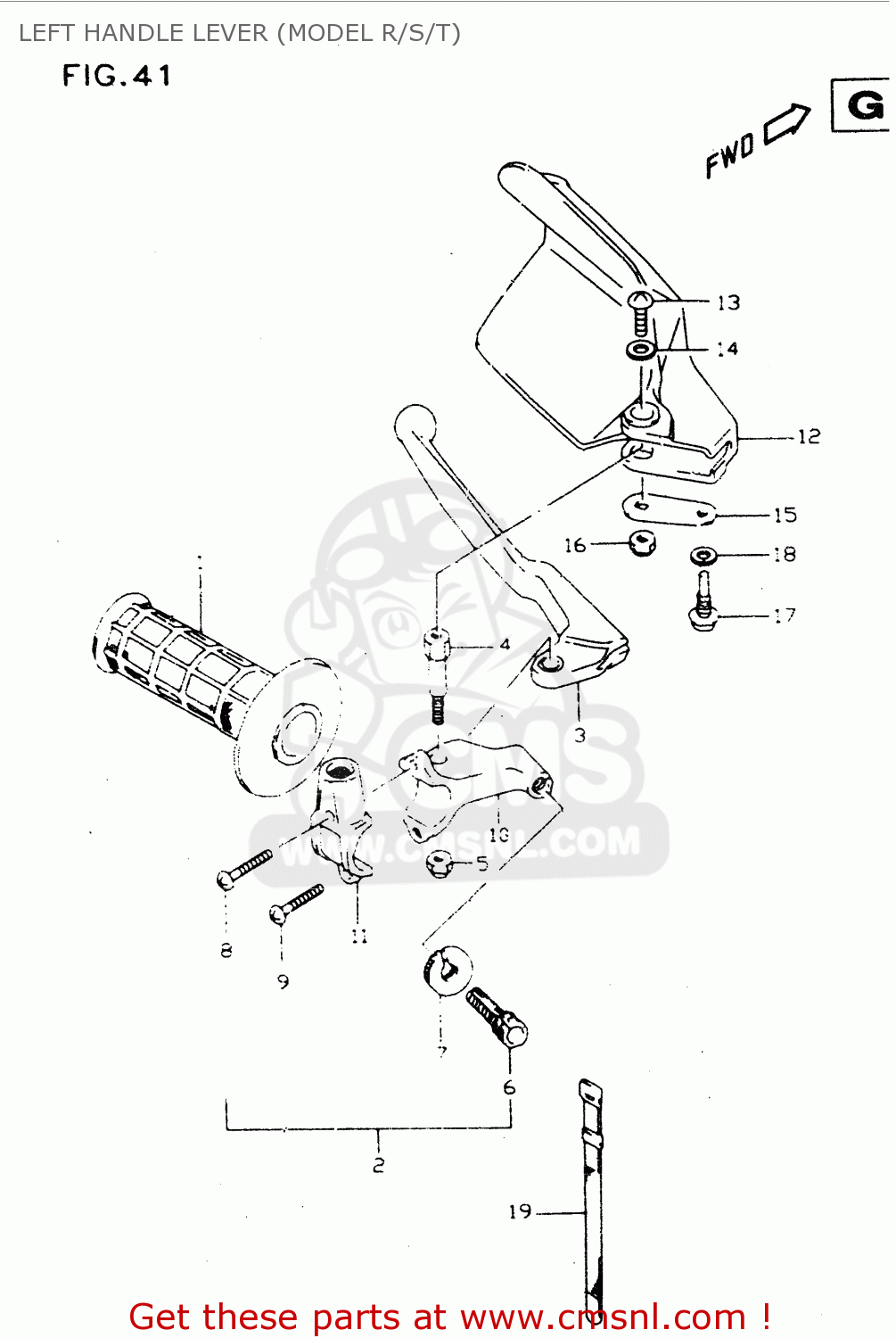 LEFT HANDLE LEVER (MODEL R/S/T) DR350SE 1998 (W)
