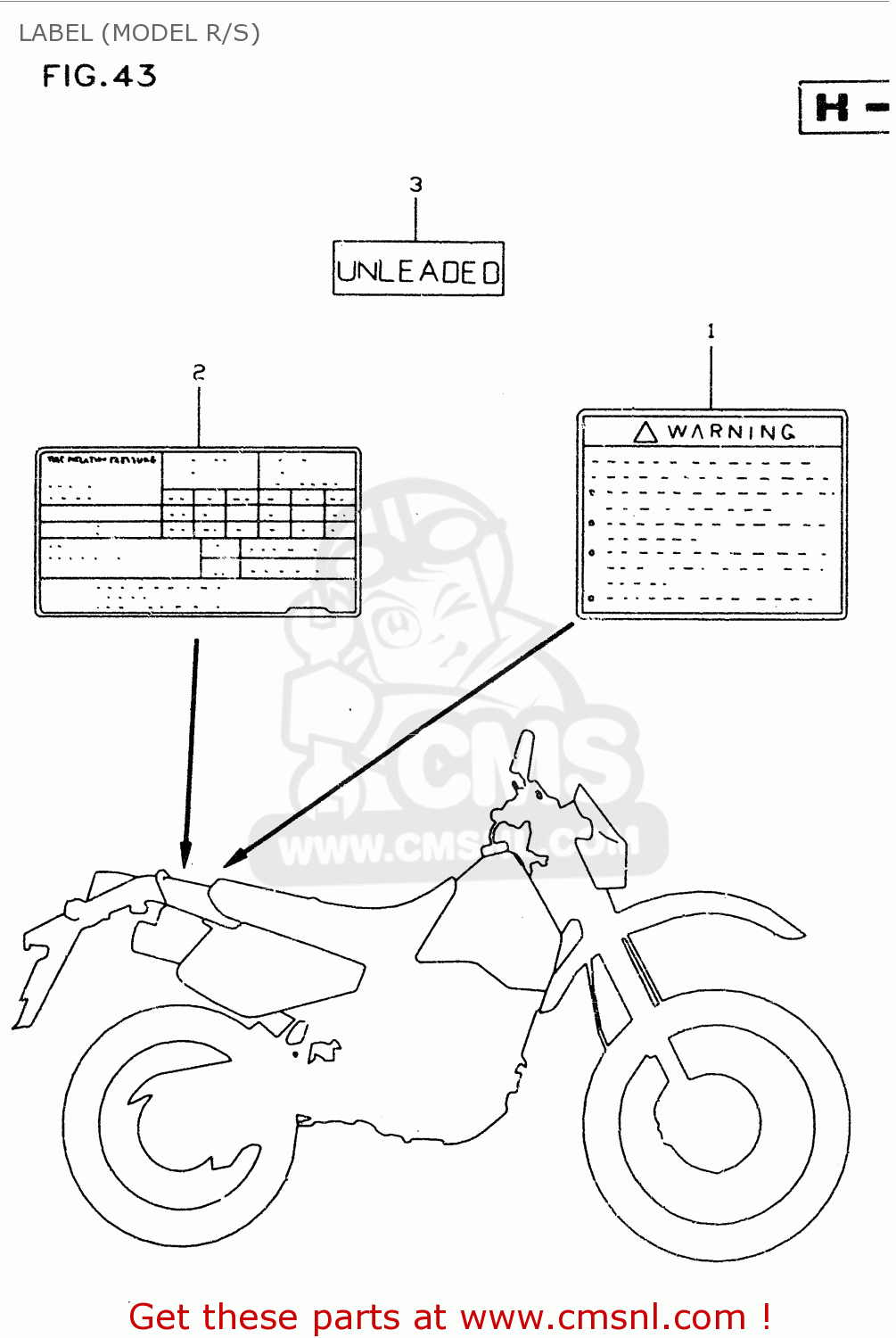 LABEL (MODEL R/S) DR350SE 1998 (W)