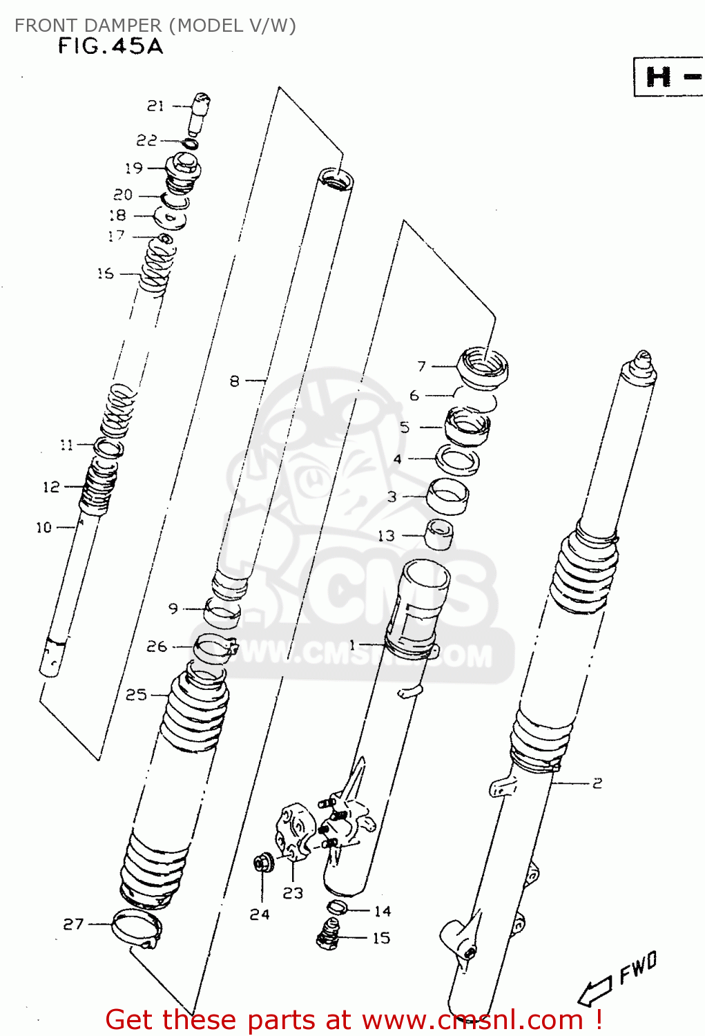 FRONT DAMPER (MODEL V/W) DR350SE 1998 (W)