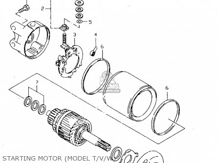 STARTING MOTOR (MODEL T/V/W) - DR350SE 1998 (W)