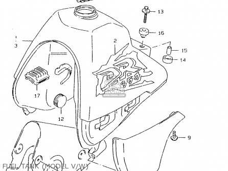 FUEL TANK (MODEL V/W) - DR350SE 1998 (W)