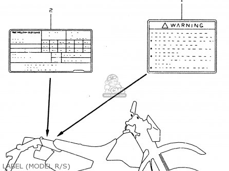 LABEL (MODEL R/S) - DR350SE 1998 (W)
