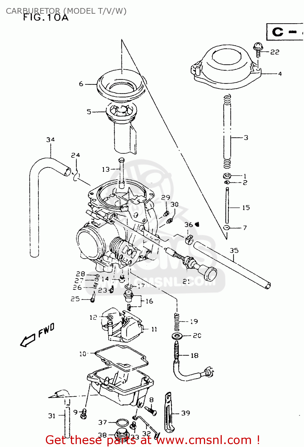 CARBURETOR (MODEL T/V/W) DR350SE 1998 (X)