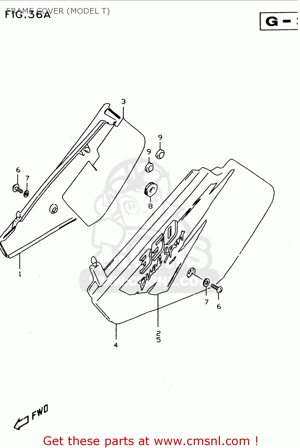 FRAME COVER (MODEL T) DR350SE 1998 (X)