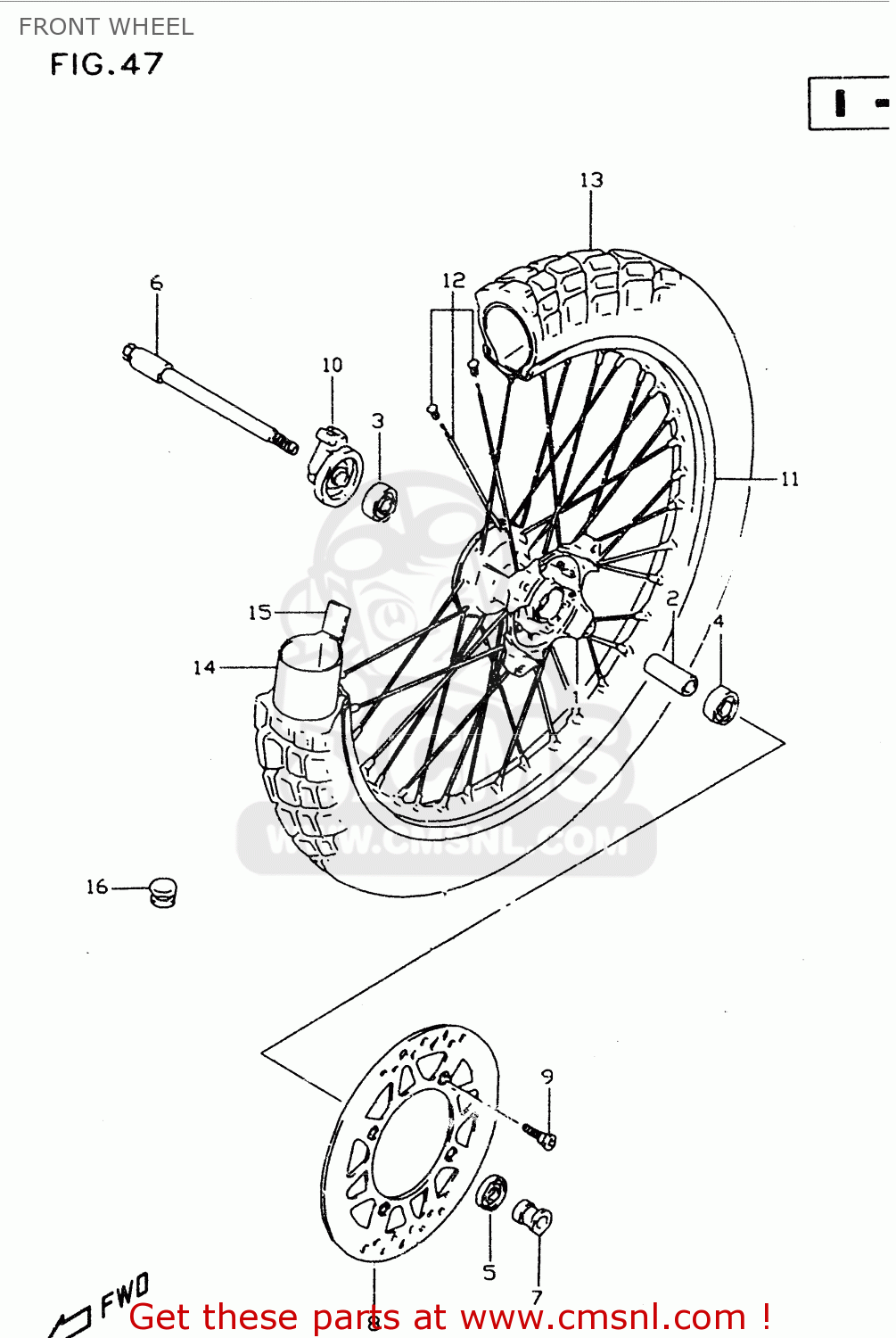FRONT WHEEL DR350SE 1998 (X)