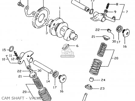 CAM SHAFT - VALVE - DR350SE 1998 (X)