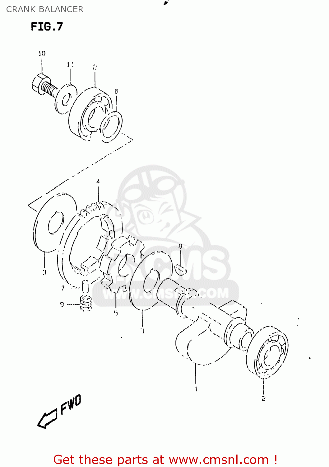 Suzuki DR350SE 1999 (X) USA (E03) CRANK BALANCER - buy original CRANK ...