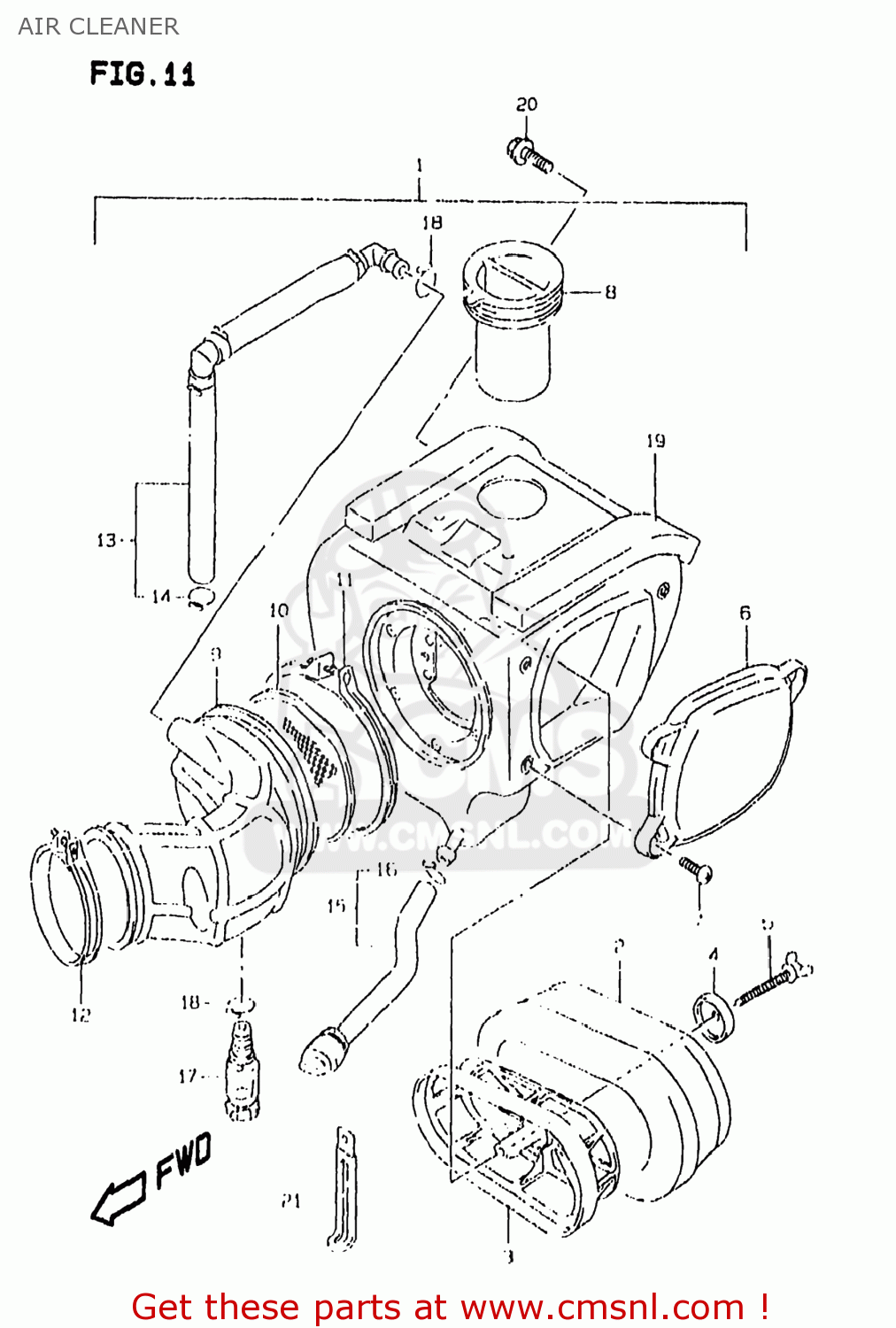 AIR CLEANER DR350SE 1999 (X) USA (E03)