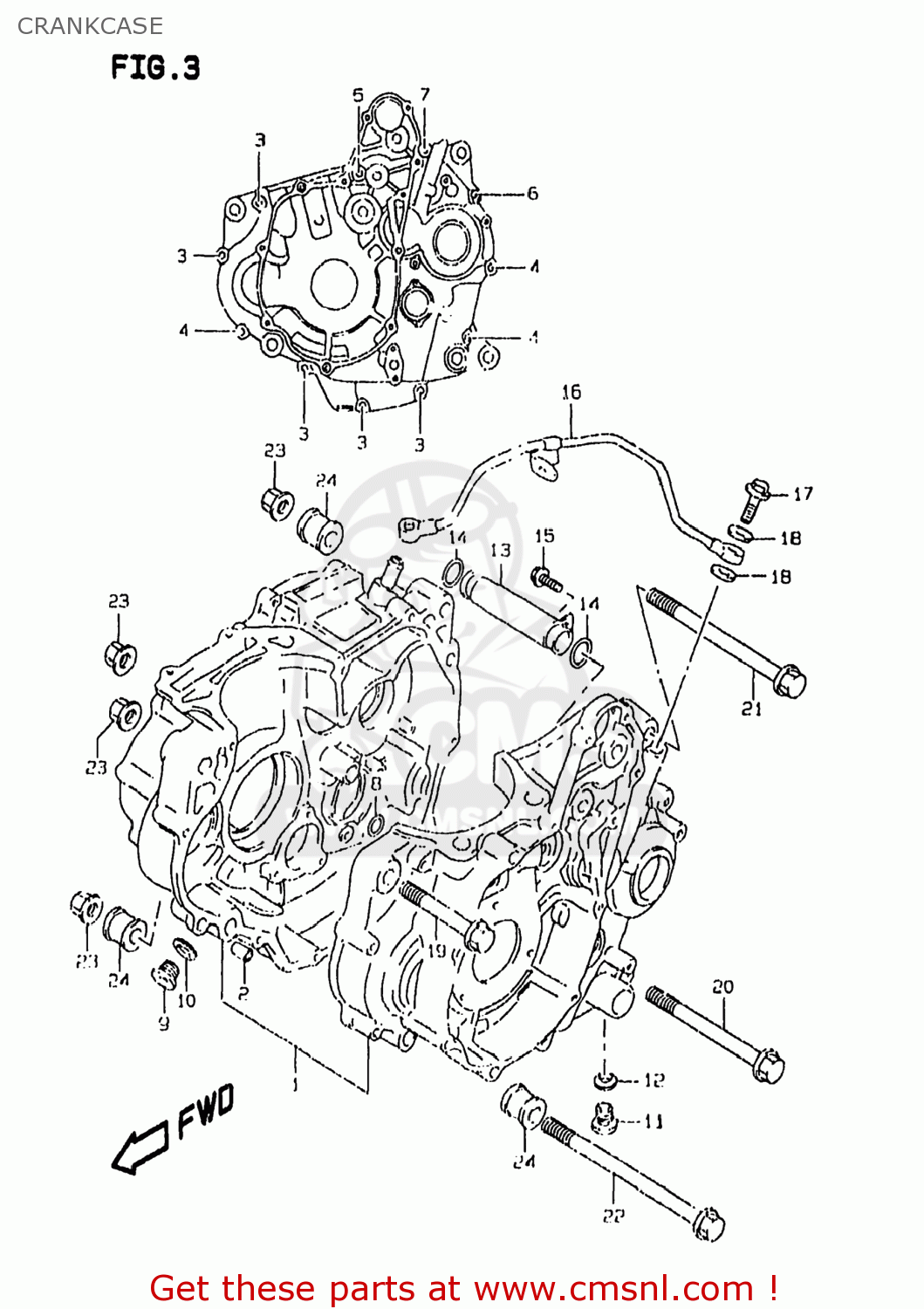 CRANKCASE DR350SE 1999 (X) USA (E03)