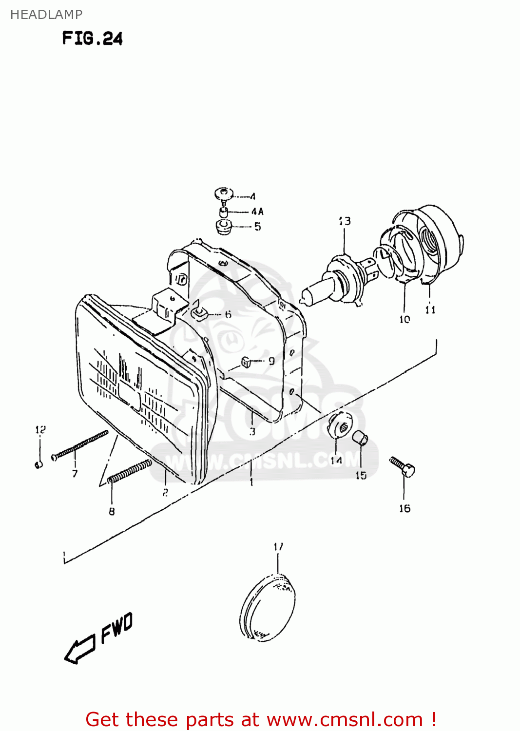 HEADLAMP DR350SE 1999 (X) USA (E03)