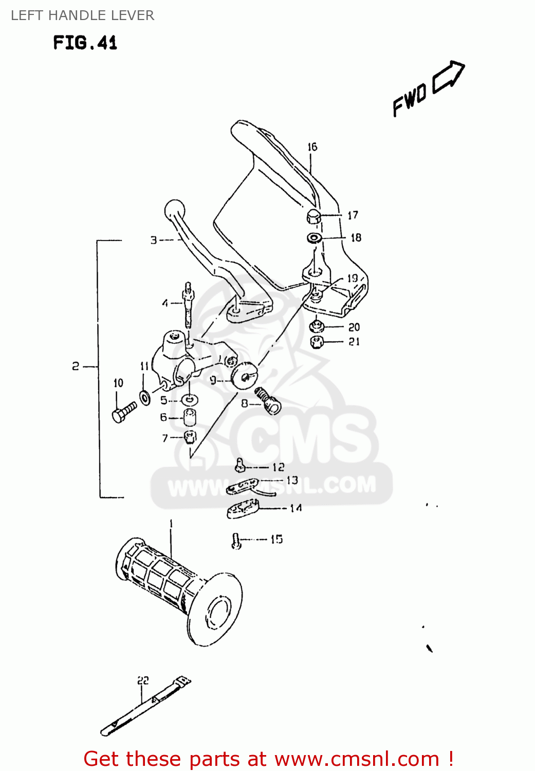 LEFT HANDLE LEVER DR350SE 1999 (X) USA (E03)