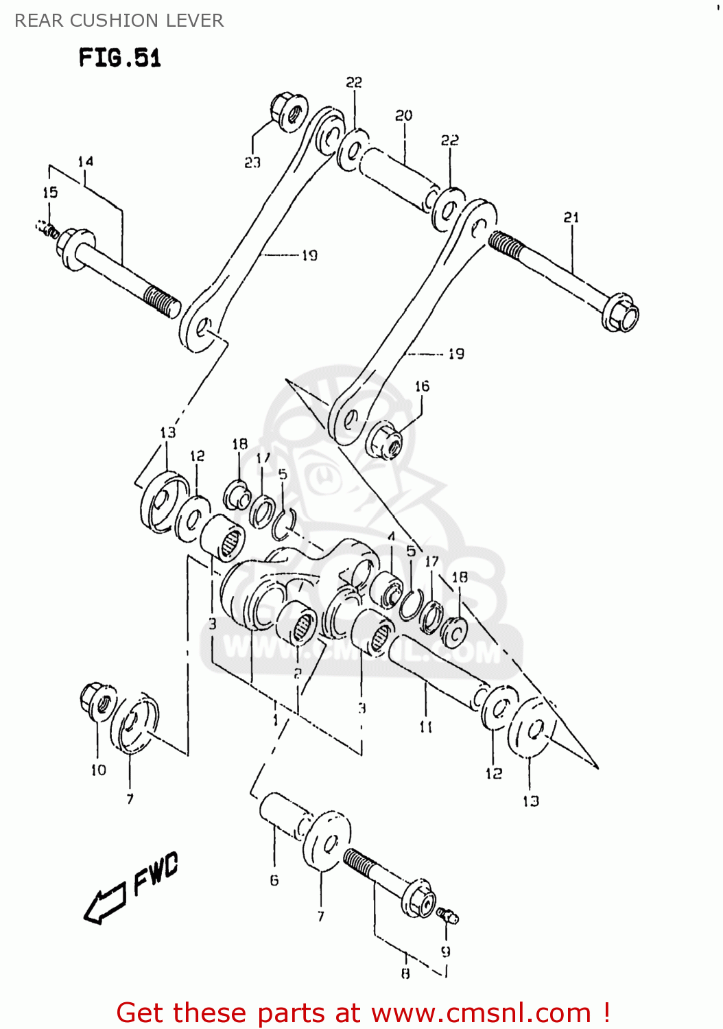 REAR CUSHION LEVER DR350SE 1999 (X) USA (E03)