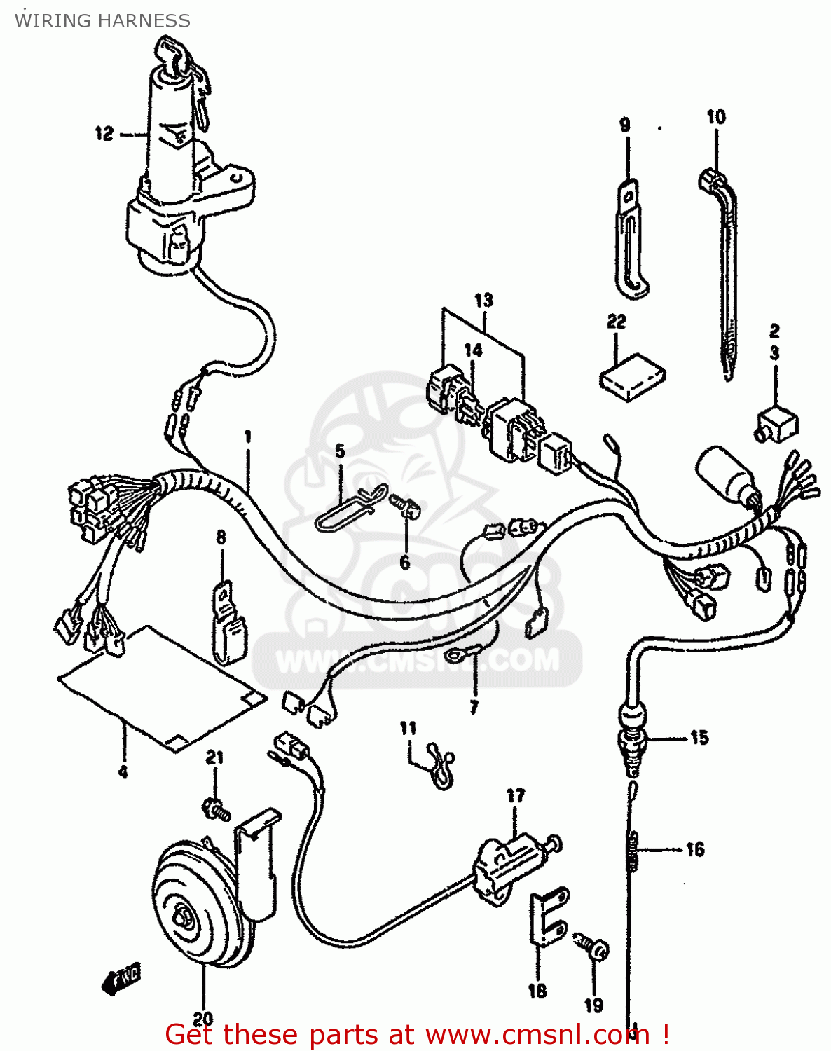 Suzuki DR350SH 1992 (N) (E04 E18 E21 E22) wiring harness