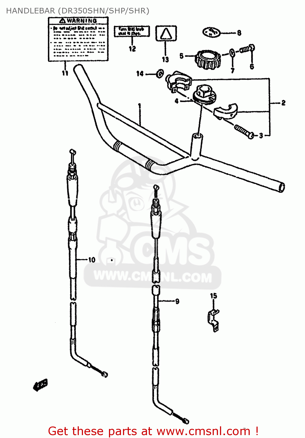 HANDLEBAR (DR350SHN/SHP/SHR) DR350SH 1992 (N) (E04 E18 E21 E22)