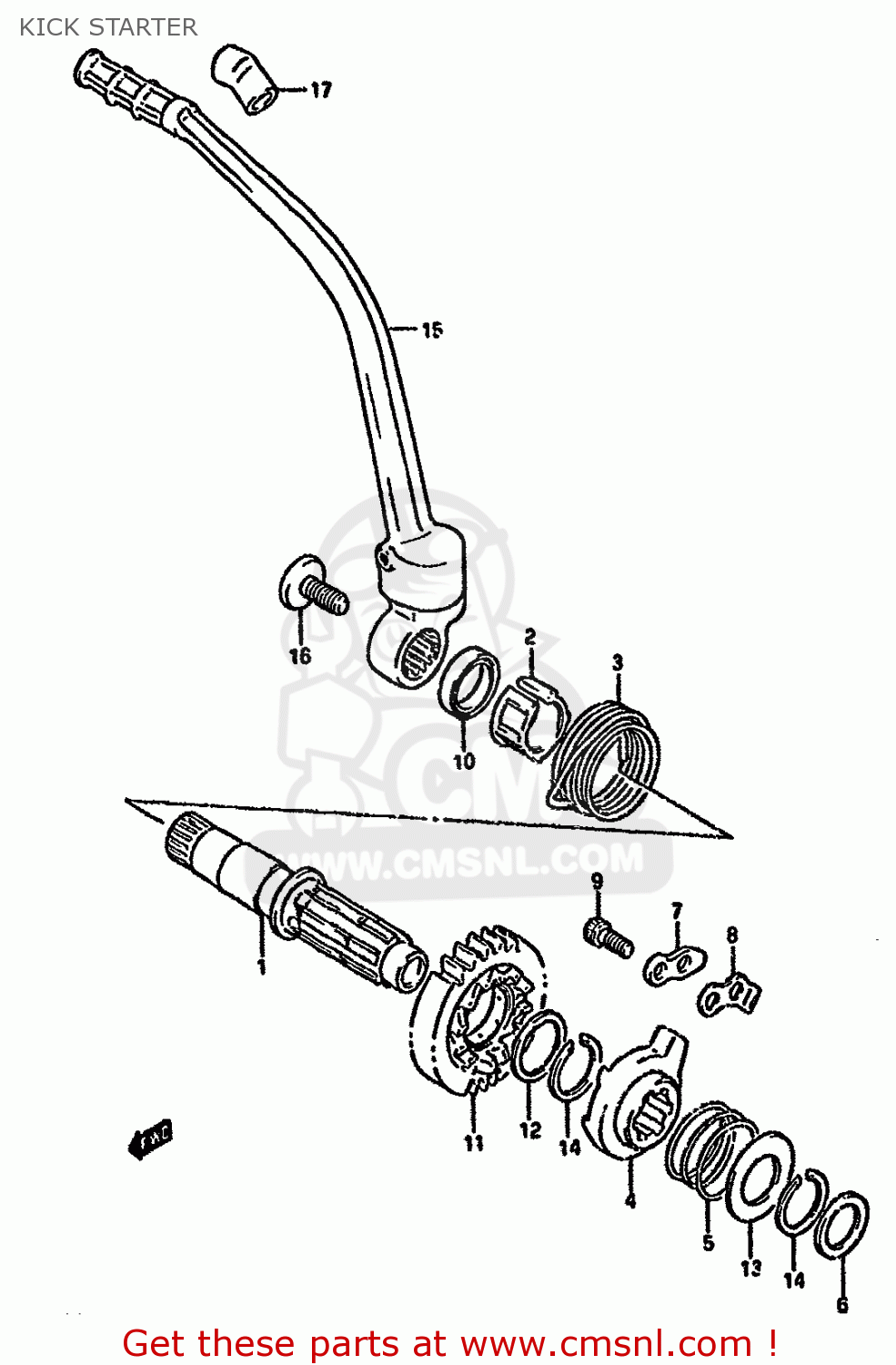 KICK STARTER DR350SH 1993 (P) (E04 E18 E21 E22)